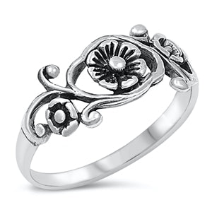Flower Fields Ring - Sterling Silver Ring