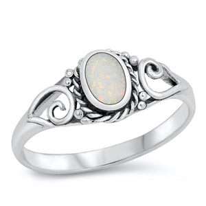 Filigree Opal Ring Sterling Silver