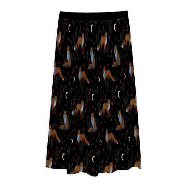 Fox Den All Over Print Pleated LongSkirt