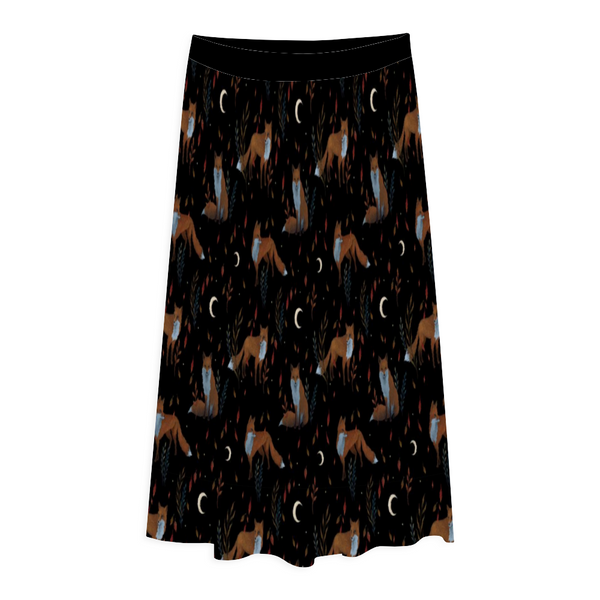 Fox Den All Over Print Pleated LongSkirt