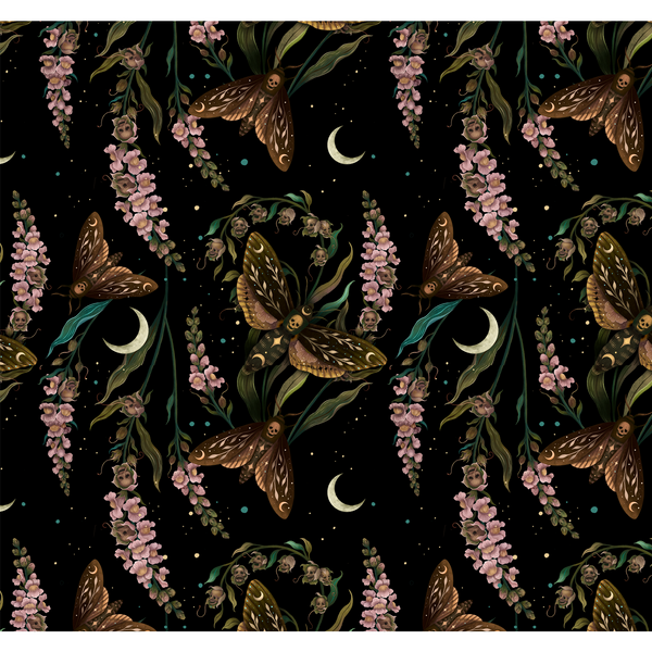 Death Head Garden All Over Print Pleated Long Skirt