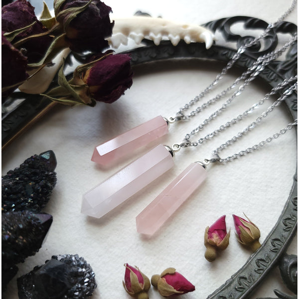 Rose Quartz Point Necklace