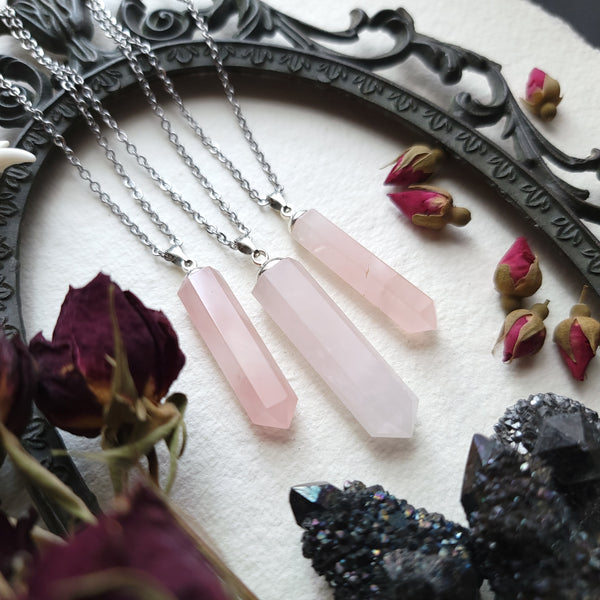 Rose Quartz Point Necklace