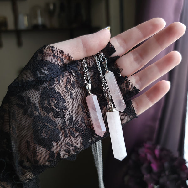 Rose Quartz Point Necklace