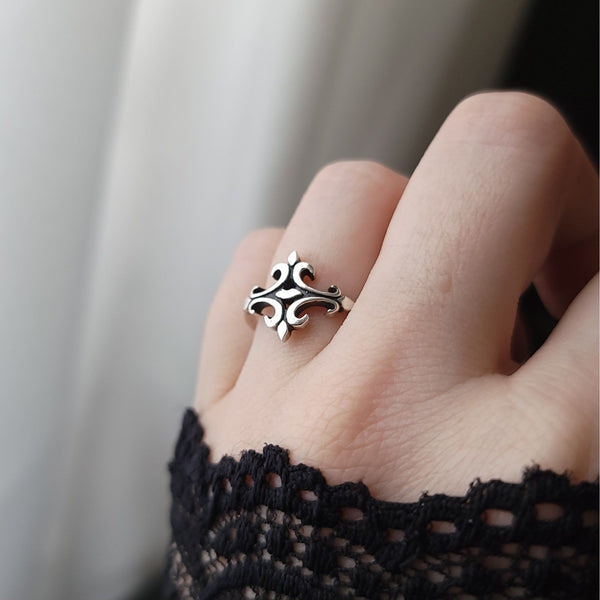 Gothic Cross Ring - Sterling Silver Ring