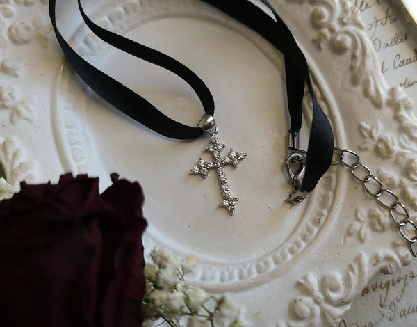 Lazarus - Crucifix Necklace Sterling Silver with Cubic Zirconia