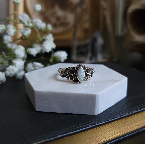 Forest Opal Ring Sterling Silver