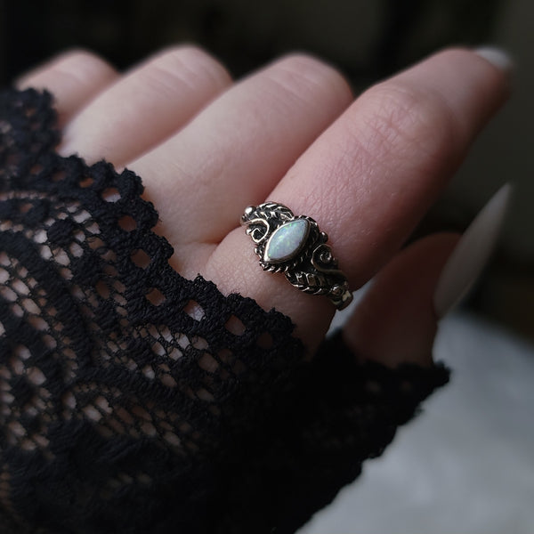 Forest Opal Ring Sterling Silver