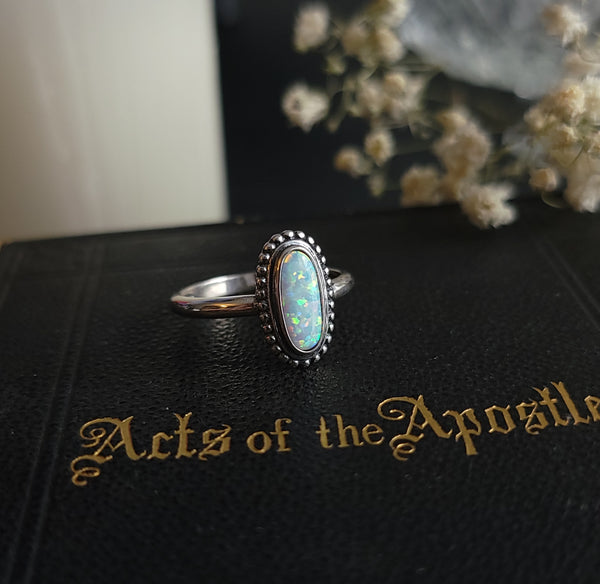 Reflecting Pool Opal Ring Sterling Silver