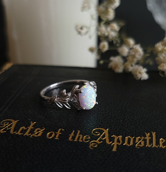 Blooming Ivy Opal Ring Sterling Silver