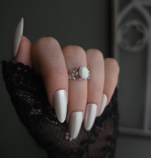 Blooming Ivy Opal Ring Sterling Silver