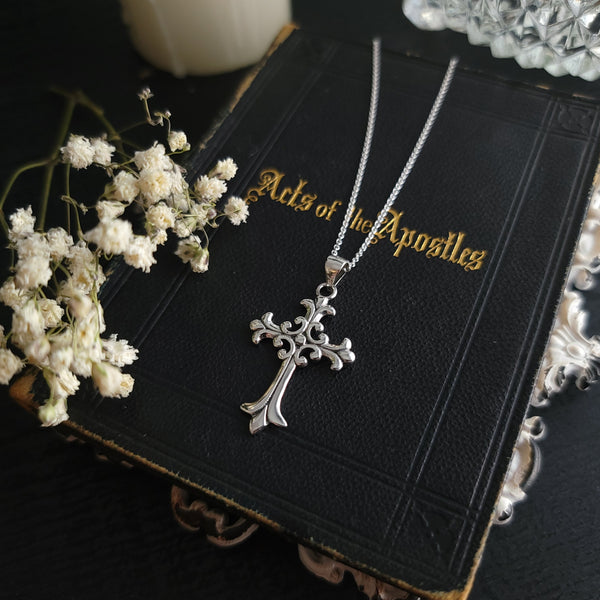 Revelation - Crucifix Necklace Sterling Silver with Cubic Zirconia