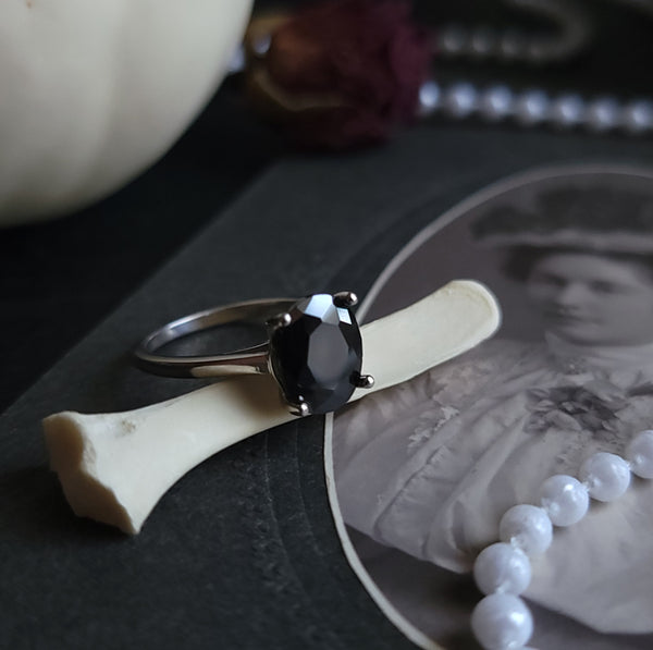 Void - Cubic Zirconia Onyx Ring - Sterling Silver Ring