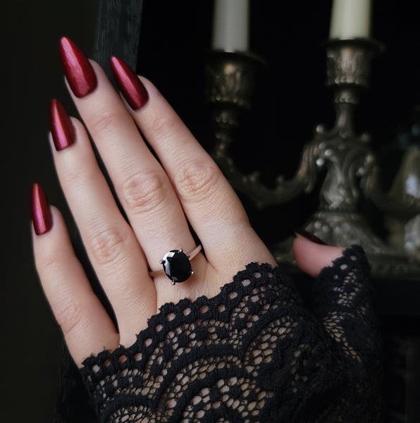 Void - Cubic Zirconia Onyx Ring - Sterling Silver Ring