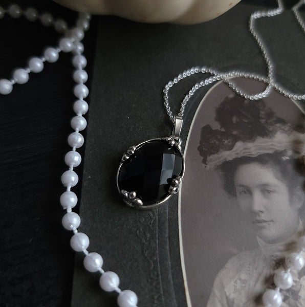 Marcellina - Black Onyx Necklace - Sterling Silver
