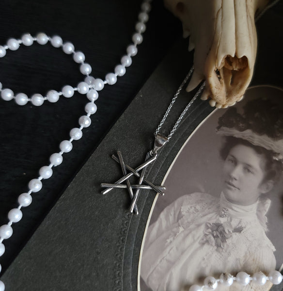 Twig Pentacle Necklace - Sterling Silver
