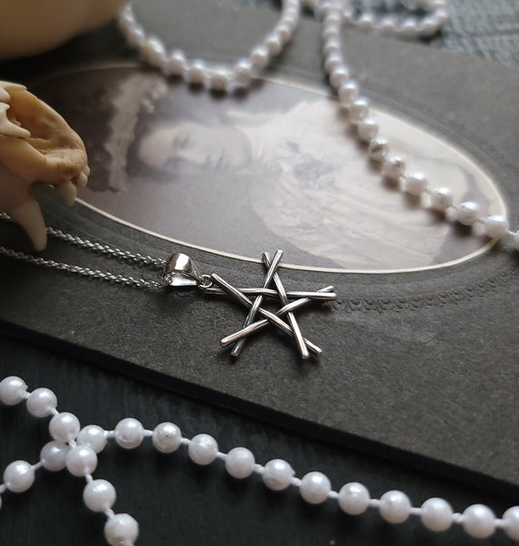 Twig Pentacle Necklace - Sterling Silver