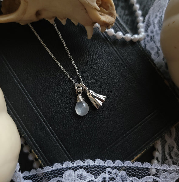 Spirits - White Moonstone Necklace - Sterling Silver