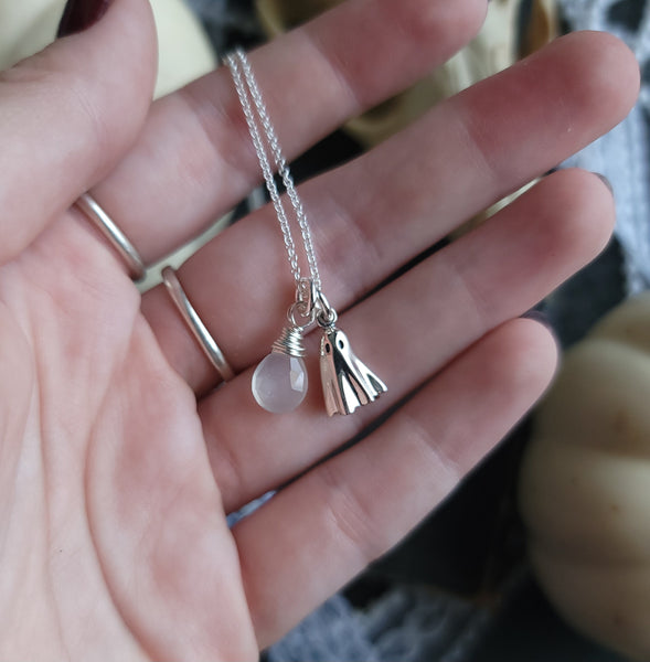 Spirits - White Moonstone Necklace - Sterling Silver