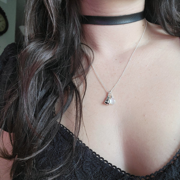 Spirits - White Moonstone Necklace - Sterling Silver