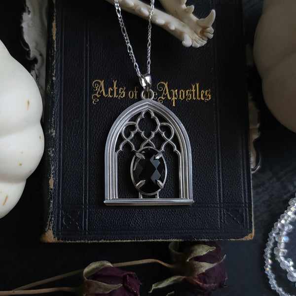 Gothica - Cathedral Necklace - Sterling Silver and Onyx