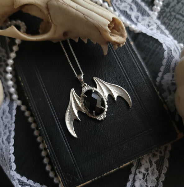 Lilith - Sterling Silver Batwing Frame Pendant