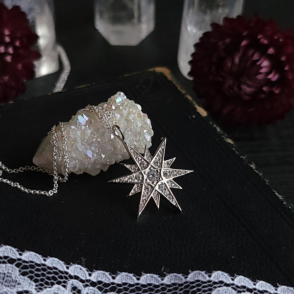 Polaris - Star Necklace Sterling Silver with Cubic Zirconia