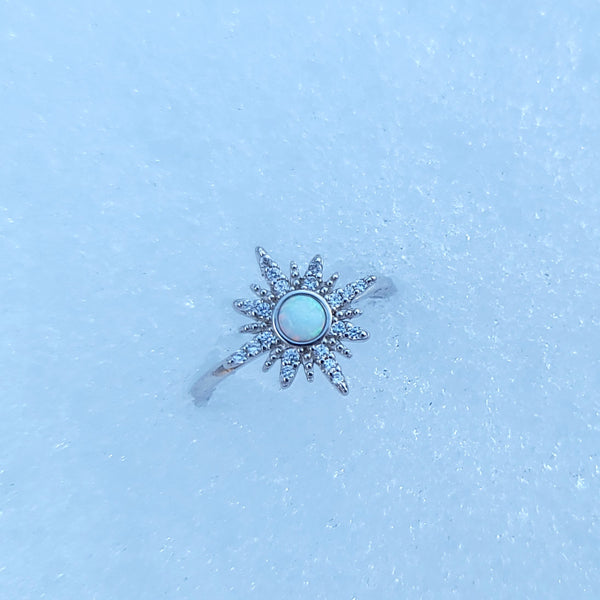 Polaris Ring - Sterling Silver Moon and Star Ring