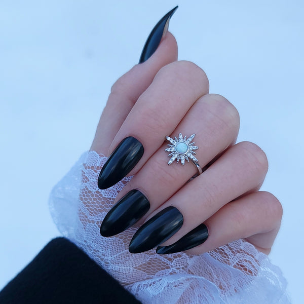 Polaris Ring - Sterling Silver Moon and Star Ring