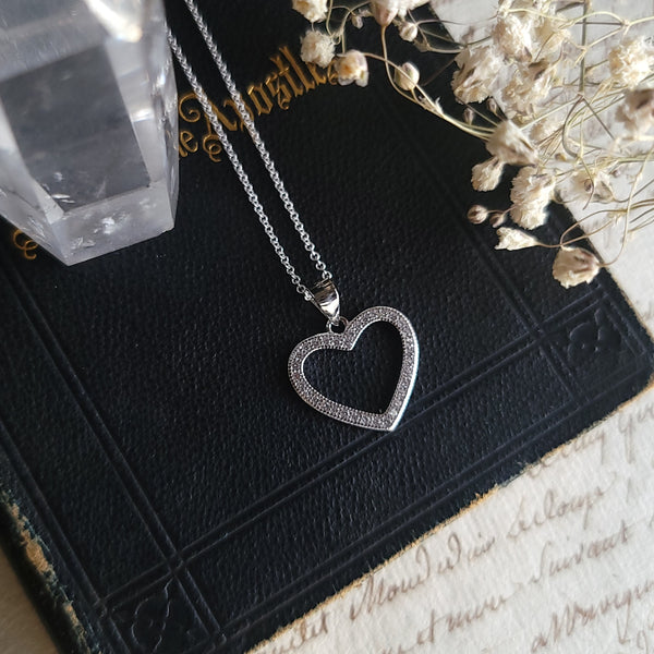Sterling Silver Heart with Zirchonia Necklace