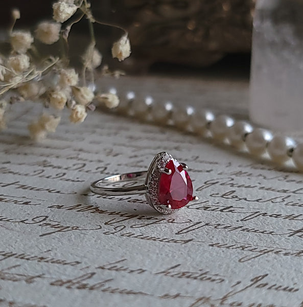 Bloodlust - Blood Drop Ruby Ring