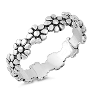 Daisy Chain Ring - Sterling Silver Ring