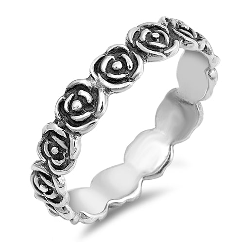Circlet of Roses Ring - Sterling Silver Ring