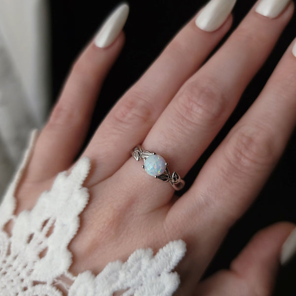 Budding Willow Opal Ring Sterling Silver