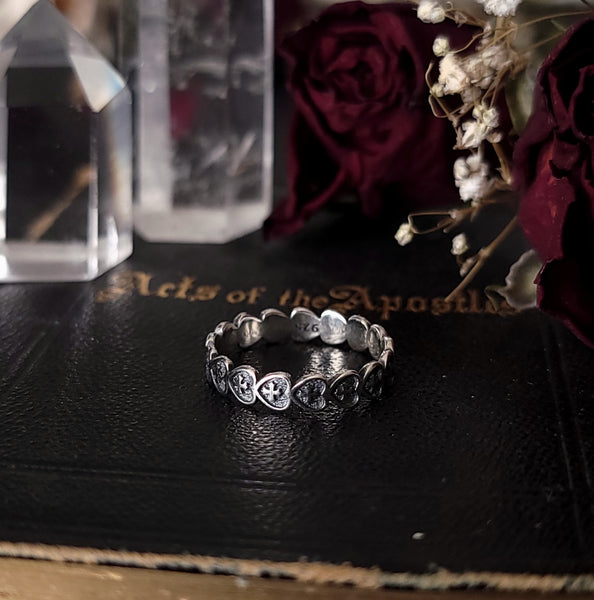 Sterling silver Veiled Heart ring.