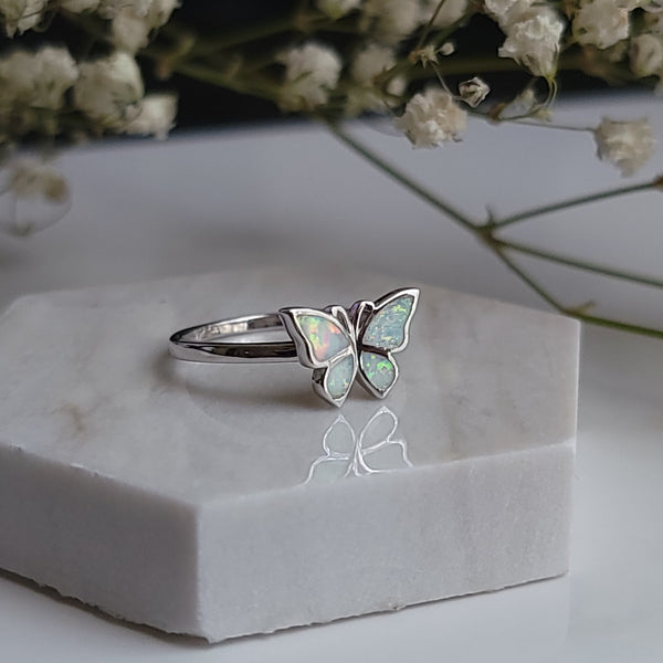 Flutter - Butterfly Opal Ring Sterling Silver