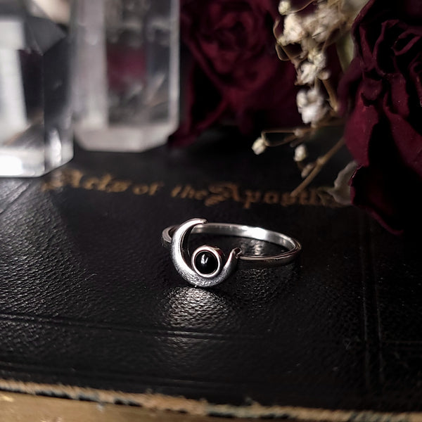 Black Moon Ring - Sterling Silver Ring
