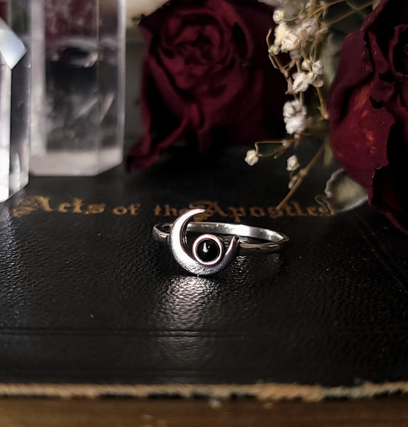 Black Moon Ring - Sterling Silver Ring