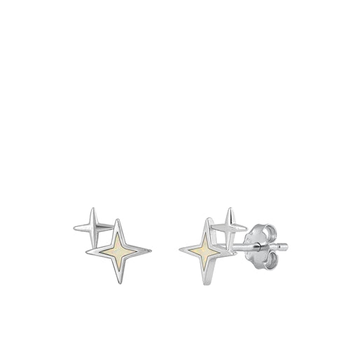 Star Opal Earrings - Sterling Silver