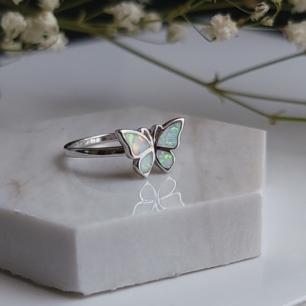 Flutter - Butterfly Opal Ring Sterling Silver