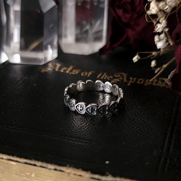 The Veiled Heart Silver ring by Queen of Jackals.