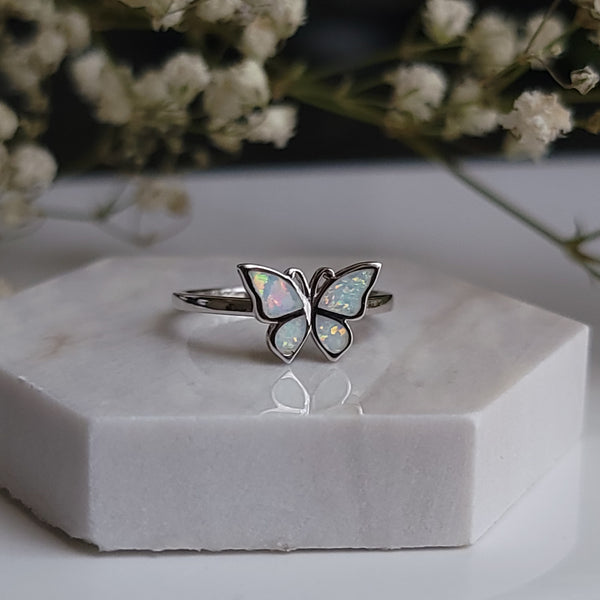 Flutter - Butterfly Opal Ring Sterling Silver