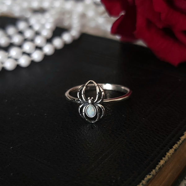 Opal Spider Ring Sterling Silver