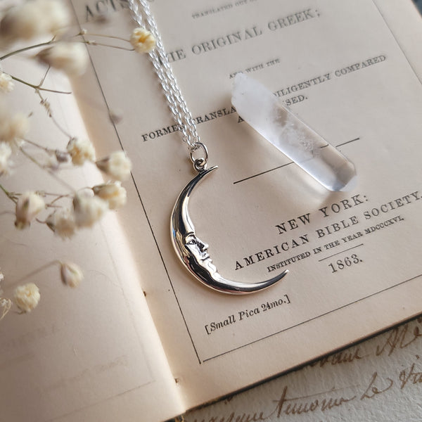 Lunaria Moon Necklace - Sterling Silver