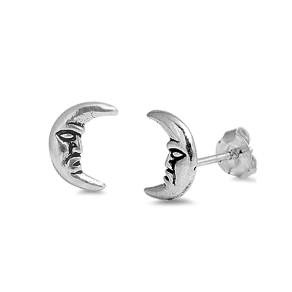 Crescent Moon Earrings - Sterling Silver