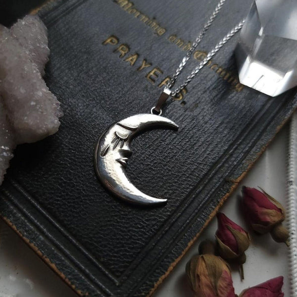 Weeping Moon Necklace - Sterling Silver