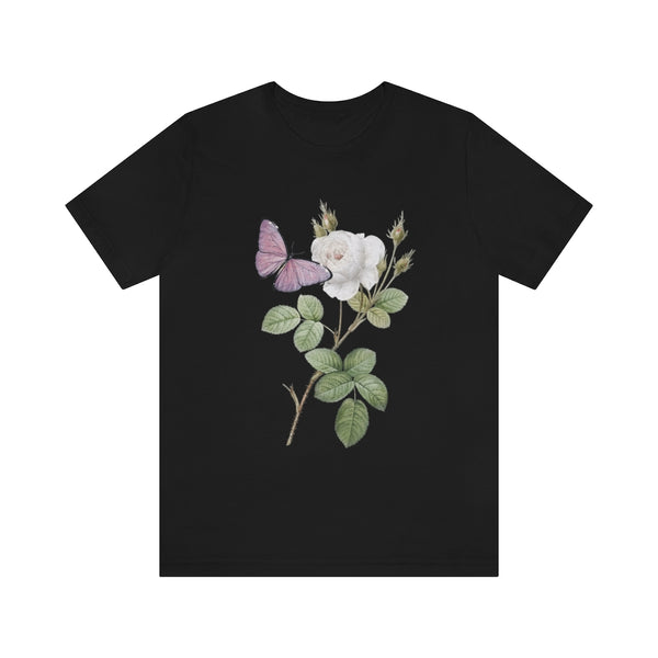 Butterfly & Rose Vintage Style T-Shirt