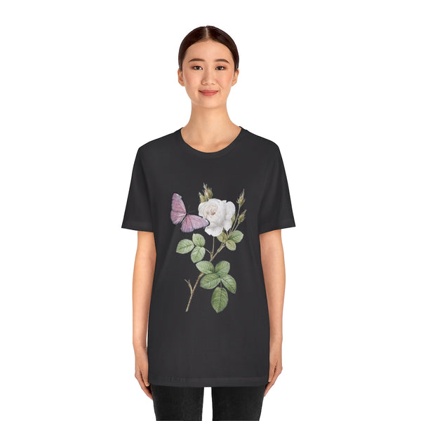 Butterfly & Rose Vintage Style T-Shirt