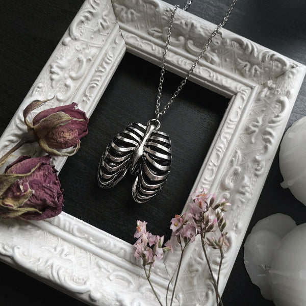 Anatomical Rib Cage Necklace - Stainless Steel
