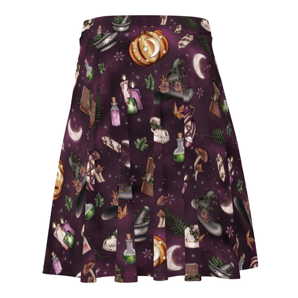 Autumn Witch Purple Skater Skirt